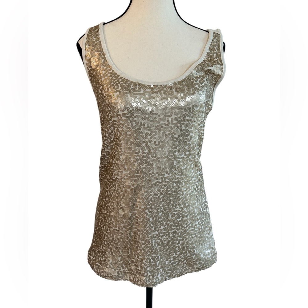 Old Navy Women’s Sequin Tank Top – Gold – Size Large. NWOT
